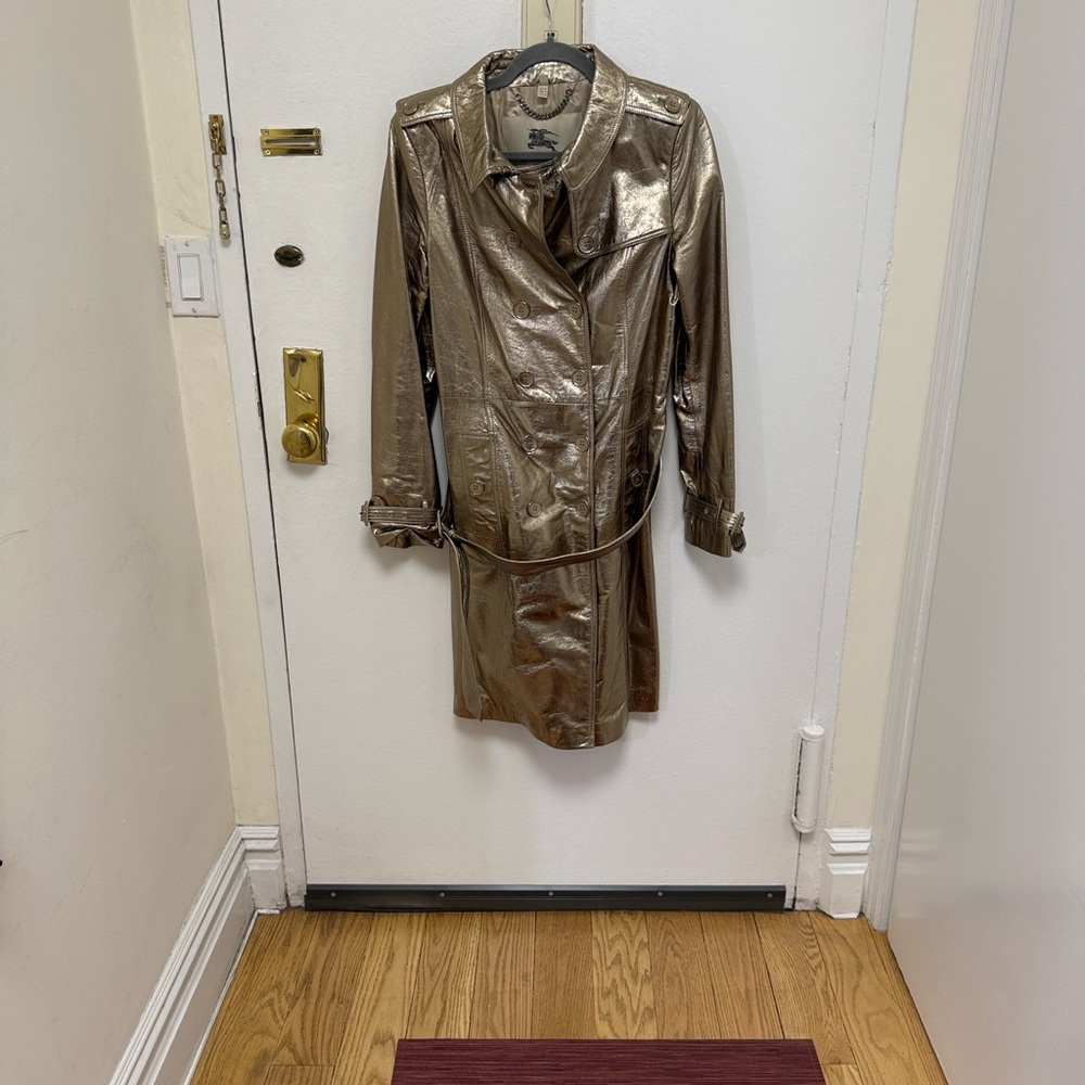 Burberry Metallic Gold Trench Coat